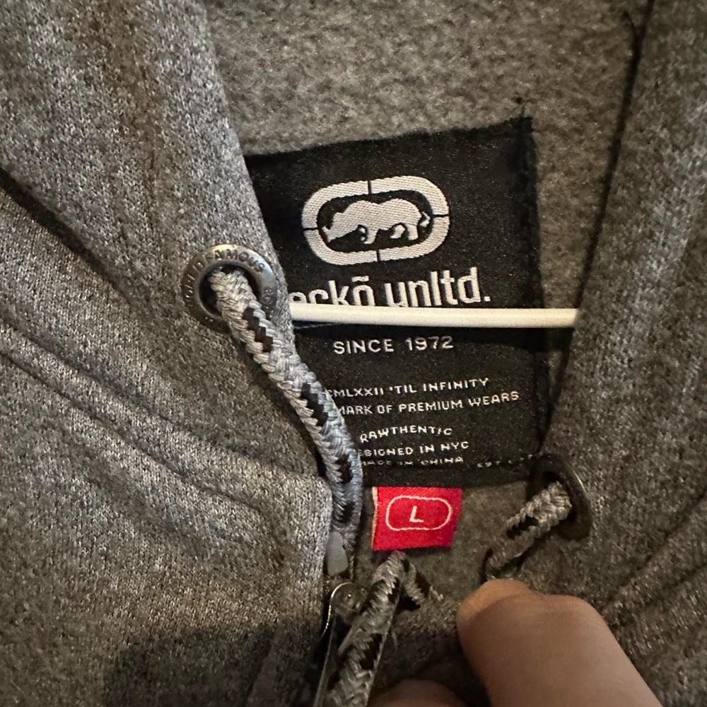 Ecko Unlimited Gray Marled Zip-Up Hoodie